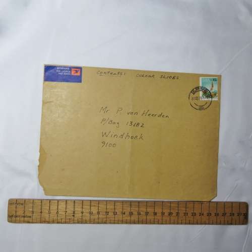 South African Airmail cover sent from Durban to Windhoek with SWA 10 cent stamp