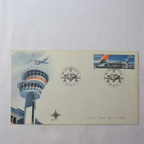 South West Africa FDC No. 20 - Windhoek 1977 - Bullet hole in window variety