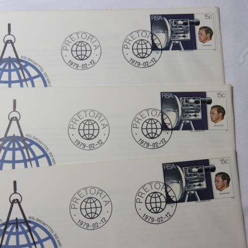 Lot of 3 RSA 3.12 First day covers - Two with Blue dot variation top left