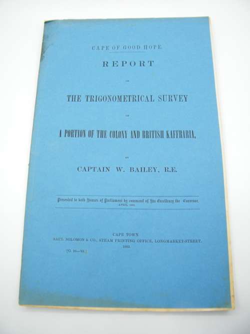 1863 Cape of Good Hope report on the Trigonometrical survey of a portion of the Colony and British
