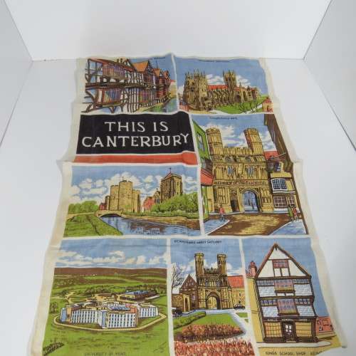 Lot of 5 vintage souvenir printed cloths - Size 70 x 49 - All about same size