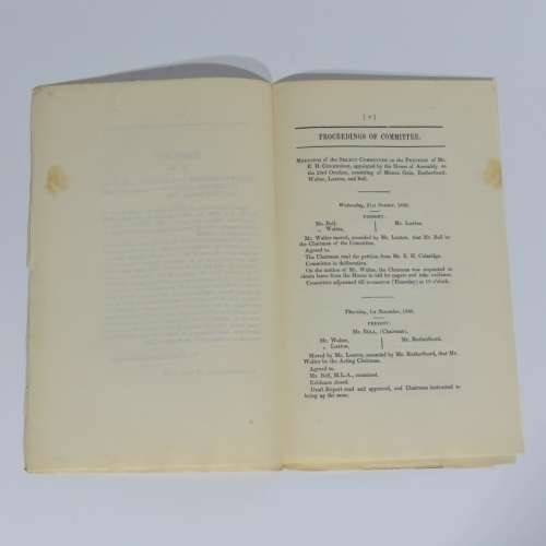 1866 Cape of Good Hope report of the select committee on the petition of Mr E.H. Coleridge
