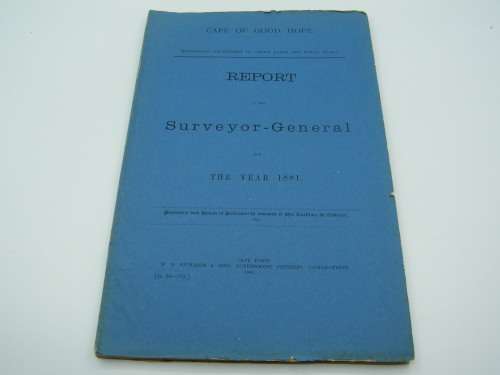 Original 1881 Cape of Good Hope report of the Surveyor General discussing survey of diamond mines