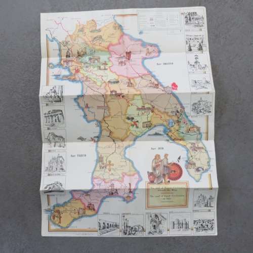 A Journey though two Civilizations - Vintage map - Size 68 x 48 cm