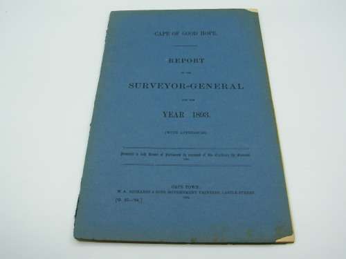 1893 Cape of Good Hope report of the Surveyor General covering survey of Crown Lands