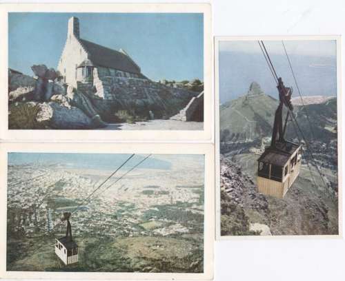 Set of 5 postcards - Cape Town Cableway - UNUSED - more than 50 years old