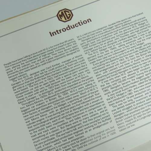 M.G. - Great Marques poster book by Chris Harvey