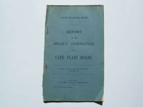 1898 Cape of Good Hope report on the Select Committee on Cape Flats Roads