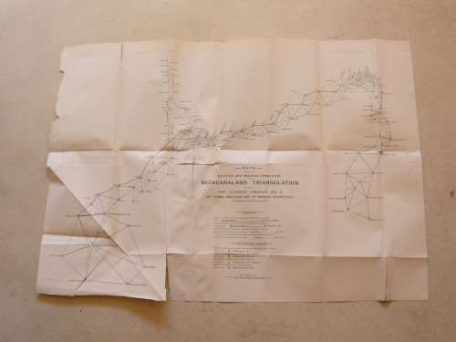 1890`s Bechuanaland Triangulation map covering Northern Cape - Eastern and Western Connections