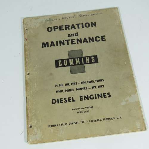 Operation and Maintenance - Cummins diesel engines - 1956