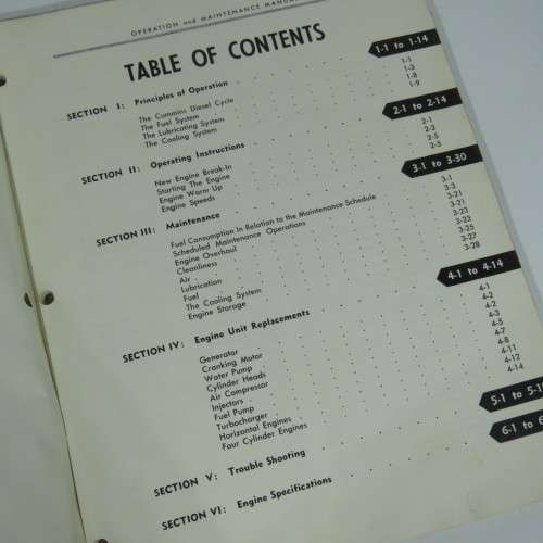 Operation and Maintenance - Cummins diesel engines - 1956