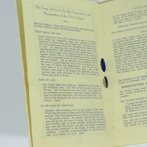 1931 Durban Light Infantry Souvenir Programme - Presentation of New Colours