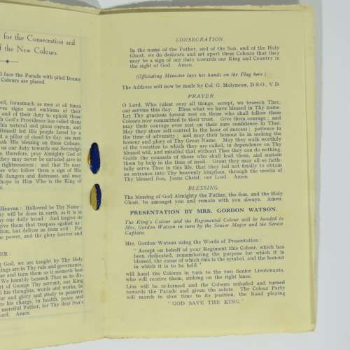 1931 Durban Light Infantry Souvenir Programme - Presentation of New Colours