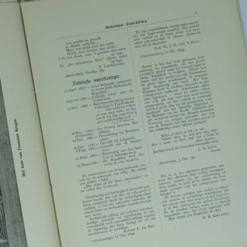 Book issued in 1899 by Nederland Zuid  Afrika