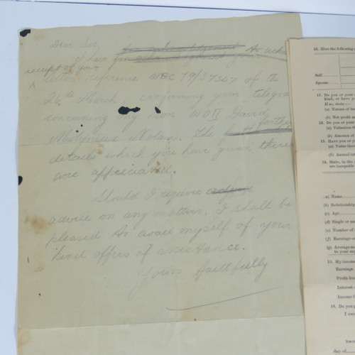 3 Letters pertaining to the loss of W.O. Nolan during a WW2 bombing raid near the end of the war