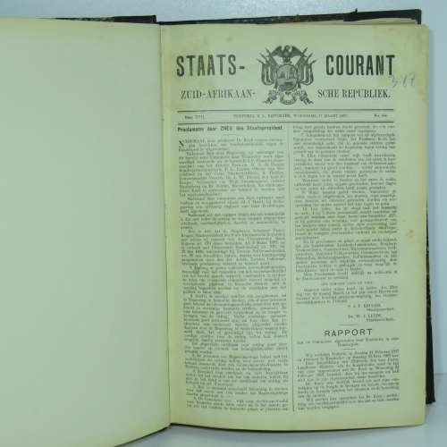 Bound Volumes of March, April and May 1897 Government Gazettes of the ZAR - Just before the Boer War