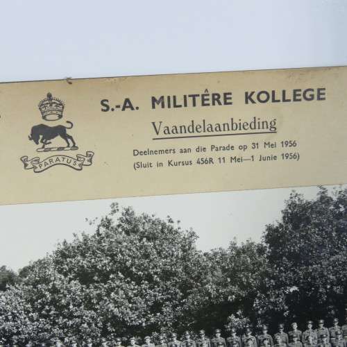 SA Union Defence Force SA Military College original photo - 1956 Presentation of colour with names