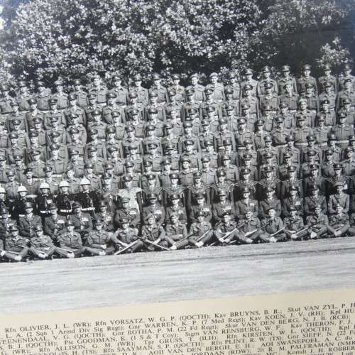 SA Union Defence Force SA Military College original photo - 1956 Presentation of colour with names