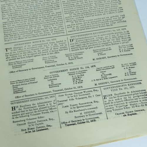 Transvaal Government Gazette - 22 October 1878