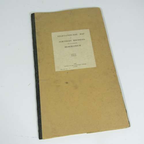 Northern Rhodesia 1950 Vegetation soil map in excellent condition