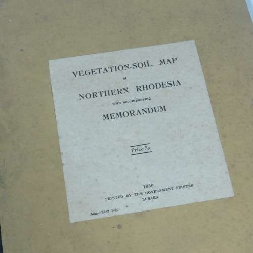 Northern Rhodesia 1950 Vegetation soil map in excellent condition