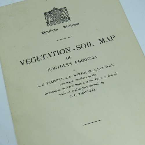 Northern Rhodesia 1950 Vegetation soil map in excellent condition