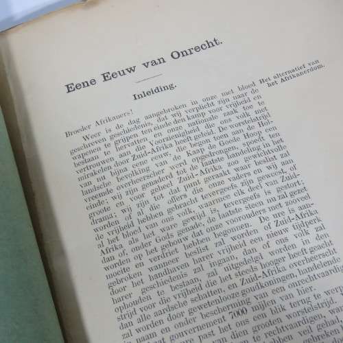 Een eeuw  van onrecht  -FW Reitz -Printed in 1900 in book form together with the original manuscript