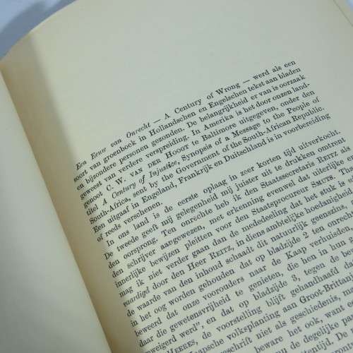 Een eeuw  van onrecht  -FW Reitz -Printed in 1900 in book form together with the original manuscript