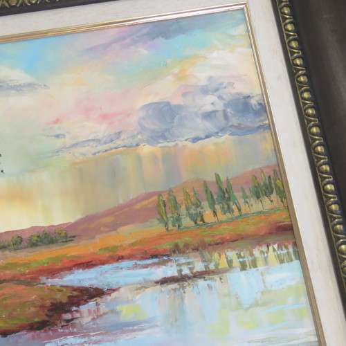 Cobus Van Wyk landscape oil painting - Frame size: 87cm x 72cm - Art size: 59cm x 44.5cm