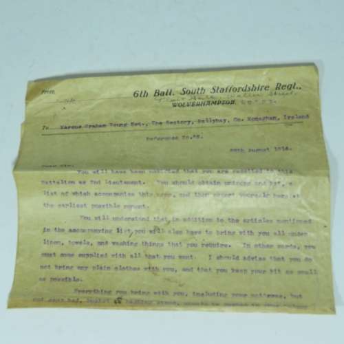 1914 (WW1 period) appointment certificate as an officer in the territorial force - Rare document