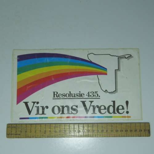 Original stickers both Pro and Anti Resolution 435 (South West Africa Border War)