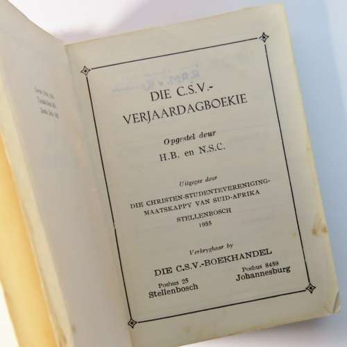 1955 CSV verjaarsdag boekie - Skaars