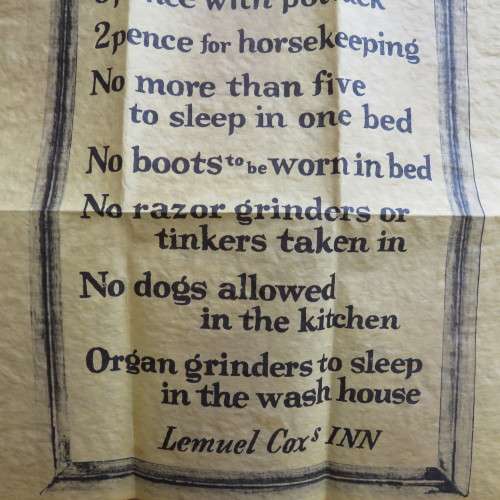 Rules of the Tavern - No.227 Authentic replica on Antiqued parchment