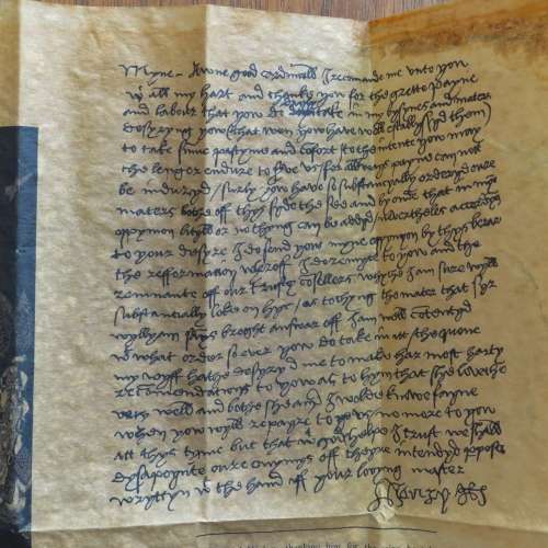 Translation of letter to Cardinal Wolsey from King Henry VIII 1518 - No.303 Authentic replica