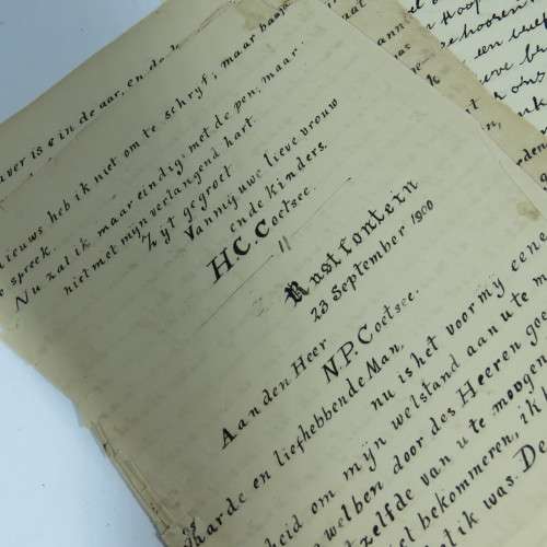 Rare lot of letters by the Coetzee family between the husband in Diyatalawa camp in Ceylon and wife