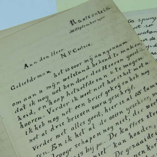 Rare lot of letters by the Coetzee family between the husband in Diyatalawa camp in Ceylon and wife