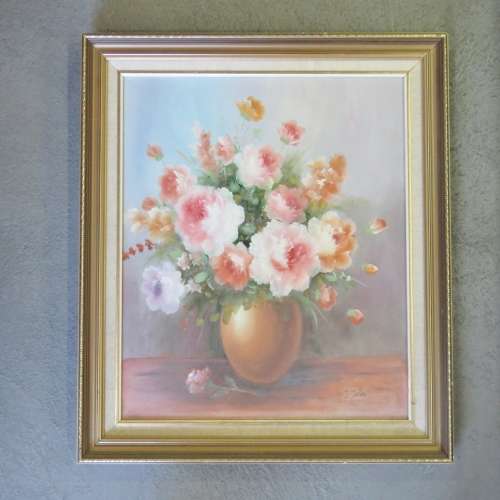 flower scene painting by J.Justin
