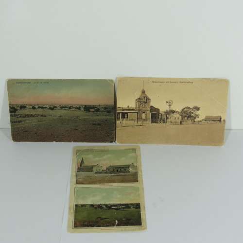 3 Antique DSWA postcards with scenes from Keetmanshoop, South West Africa