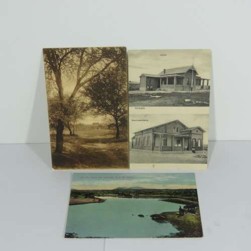 3 Antique DSWA postcards with scenes from Gobabis, South West Africa