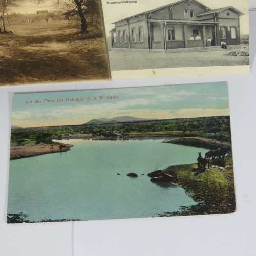 3 Antique DSWA postcards with scenes from Gobabis, South West Africa