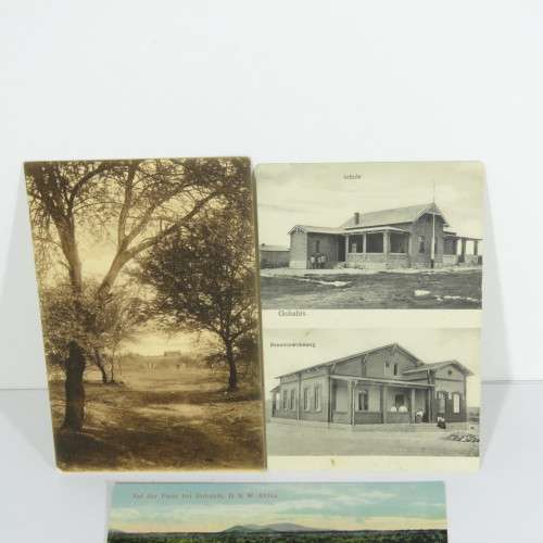3 Antique DSWA postcards with scenes from Gobabis, South West Africa