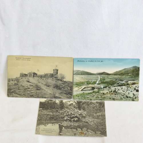 3 Antique DSWA postcards with scenes from Windhoek, South West Africa