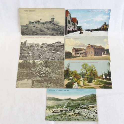 7 Antique DSWA postcards with scenes from Windhoek, South West Africa