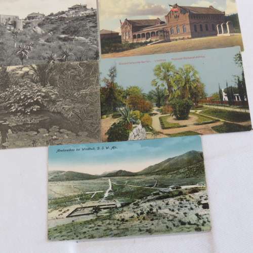 7 Antique DSWA postcards with scenes from Windhoek, South West Africa