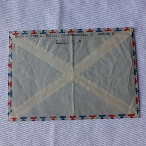 Airmail cover from Zurich to Muizenburg, South Africa with 5 Zurich stamps - Dated 23 May 1917