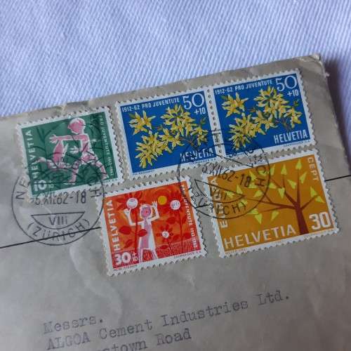 Airmail cover from Neftenbach, Zurich to Port Elizabeth, South Africa - Dated 6 December 1918
