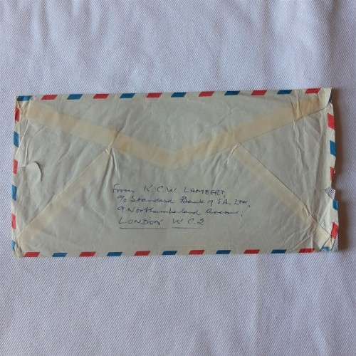 Registered airmail cover from Trondheim to Cape Town South Africa with 15 Norway stamps -9 June 1960