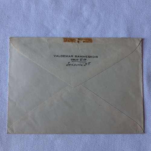 Registered airmail cover from Oslo, Norway to Cape Town, South Africa - Dated 27 October 1954