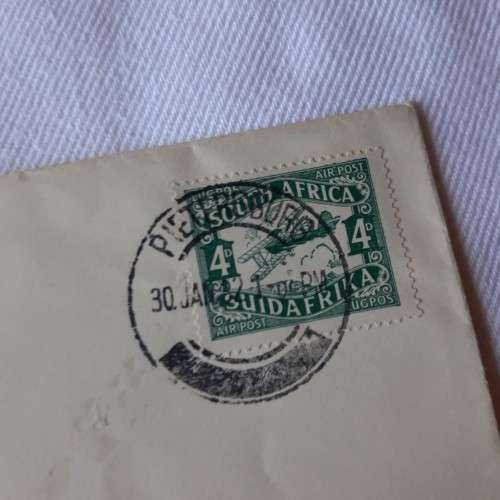 Airmail cover from Pietersburg to Otjiwarongo, SWA - 30 January 1932 - With 4d Suid-Afrika stamp