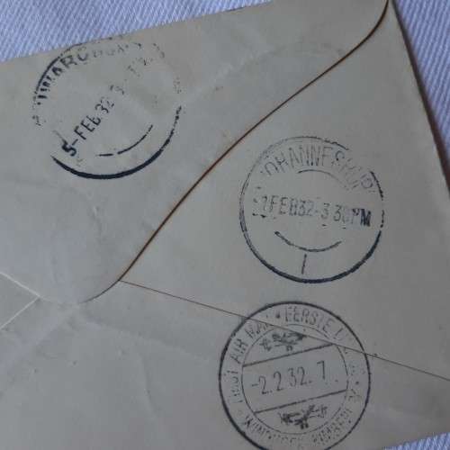 Airmail cover from Pietersburg to Otjiwarongo, SWA - 30 January 1932 - With 4d Suid-Afrika stamp